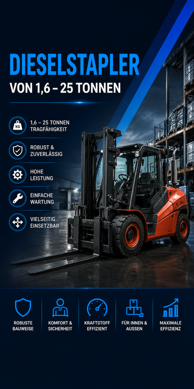 Forklift Service Tissen anbieter für gebrauchte Dieselstapler von 1,6 bis 25 Tonnen mit Gewährleistung. Export möglich